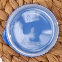 Набор контейнеров пищевых круглых Доляна, 3 шт: 150 мл, 300 мл, 500 мл, прозрачные, крышка синяя