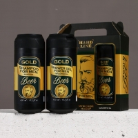 HARD LINE Набор Gold Beer, гель для душа и шампунь для волос, 2х400