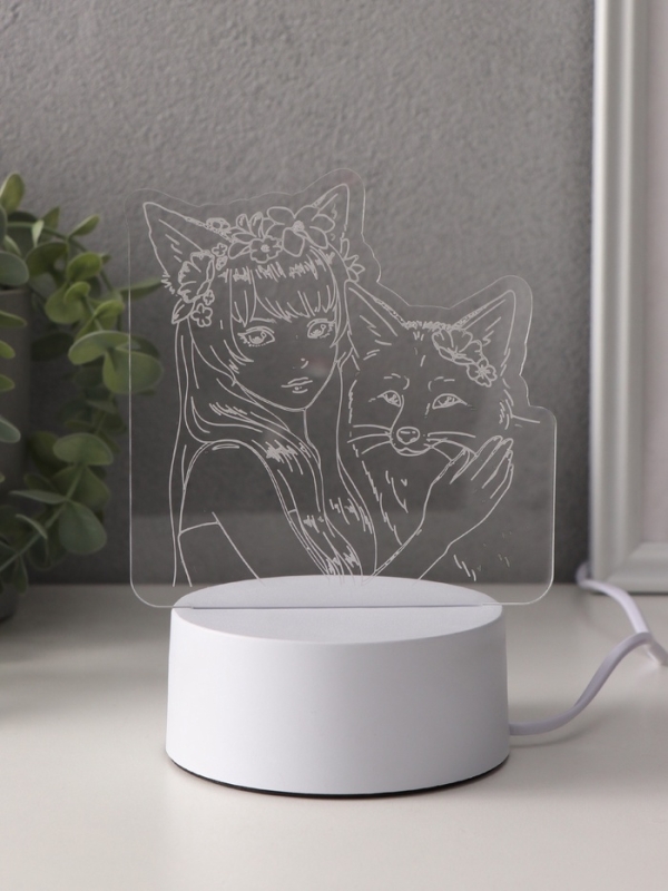 Светильник Светильник "Лисица" LED RGB от сети RISALUX 9,5х16,7х18,5 см