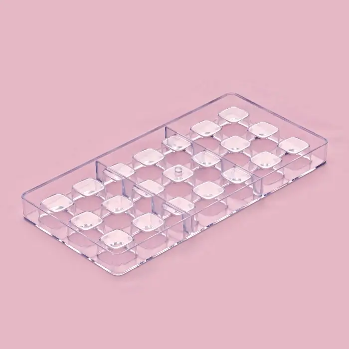 Форма для конфет и шоколада KONFINETTA &laquo;Куб&raquo;, пластик, 27.5&times;13.5&times;3 см, 21 ячейка (2.5&times;2.5 см), прозрачная