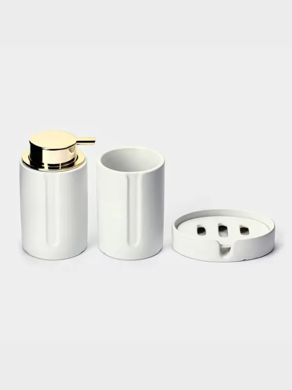 Набор для ванной SAVANNA Gloss, 3 предмета, дозатор для мыла, стакан, мыльница