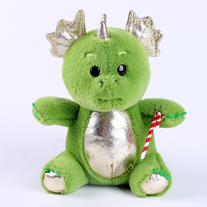 Новогодняя мягкая игрушка "Дракоша с леденцом"