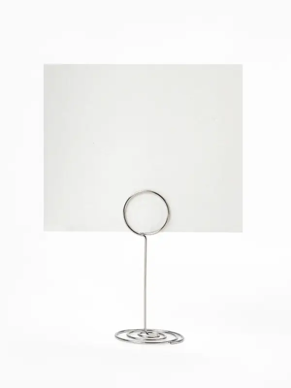Подставка под ценник, фото &laquo;Круг&raquo;, с зажимом, 3.3&times;3.3&times;8.3 см, цвет серебро