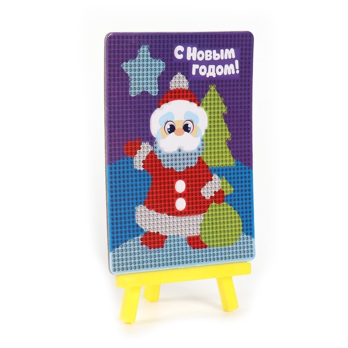 Алмазная мозаика на новый год с частичным заполнением для детей на подставке «Дед Мороз», 10 х 15 см, новогодний набор для творчества