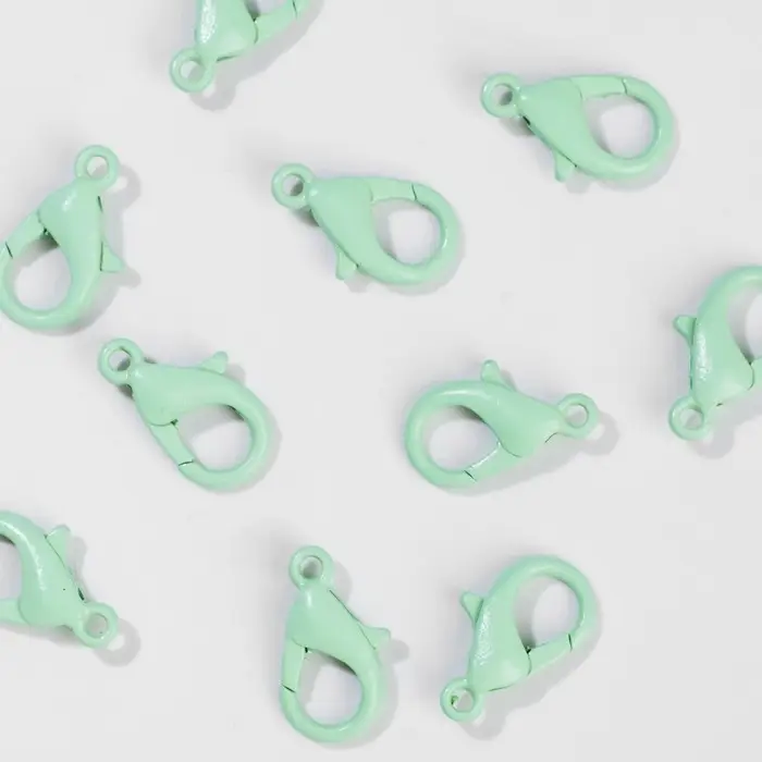 Замок-карабин, 14 мм (набор 10 шт.), цвет мятный