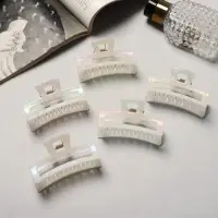 Крабик для волос &laquo;Жемчужный&raquo;, прямой, 7 см, белый