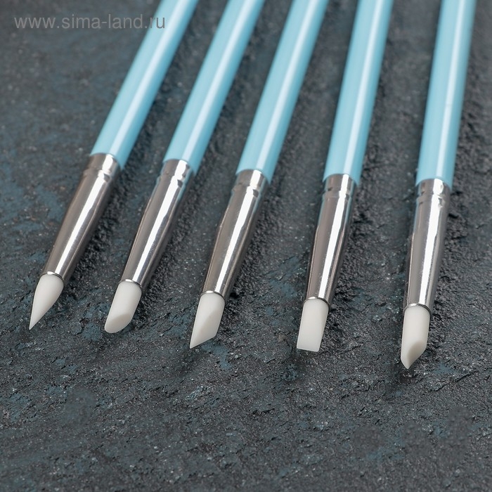 Набор кондитерских кисточек для декорирования «Бирюза», 5 шт, цвет голубой Набор кондитерских кисточек для декорирования «Бирюза», 5 шт, цвет голубой