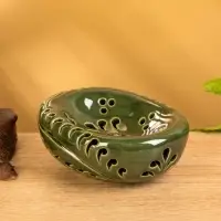 Мыльница &laquo;Цветочный узор&raquo;, 13&times;5.5&times;10.5 см, керамика, зелёная