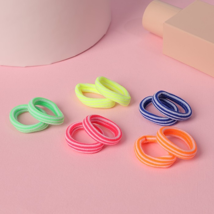 Резинка для волос  Резинка для волос "Махрушка спорт" (набор 100 шт) полоски яркость, 2,5 см