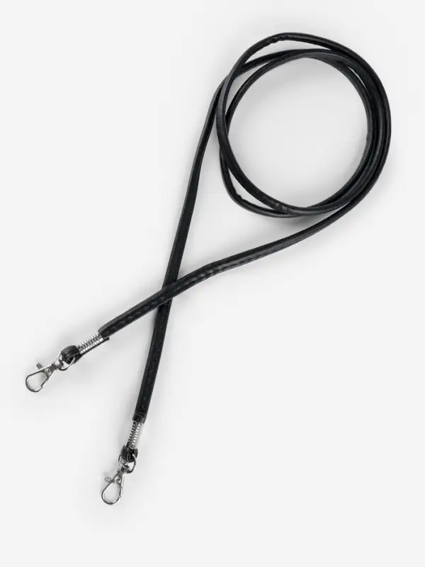 Ручка-шнурок для сумки, с карабинами, 120&times;0.6 см, чёрная