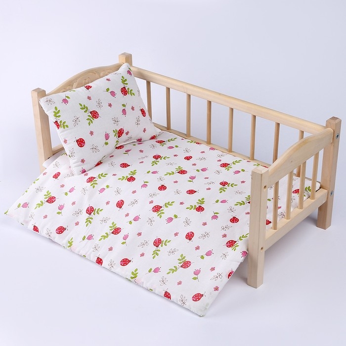 Кукольное постельное «Божьи коровки», х/б: простынь, одеяло 46 × 36 см, подушка 23 × 19 см Кукольное постельное «Божьи коровки», х/б: простынь, одеяло 46 × 36 см, подушка 23 × 19 см