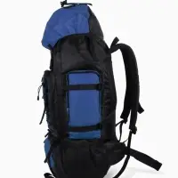 Рюкзак туристический, 90 литров, 6 наружных карманов, шнуровка, синий
