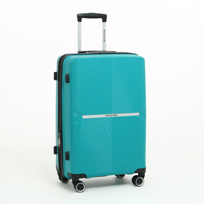 Чемодан средний 75 л (M) Bagvoyage, отдел на молнии, с расширением, кодовый замок, 4 колеса, цвет бирюзовый Чемодан средний 75 л (M) Bagvoyage, отдел на молнии, с расширением, кодовый замок, 4 колеса, цвет бирюзовый