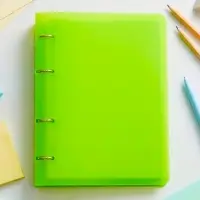 Тетрадь на кольцах Calligrata A5, 120 листов, в клетку, пластиковая обложка, блок офсет, салатовая