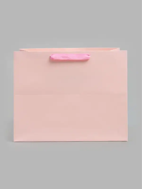 Пакет подарочный с широким дном 35&times;29&times;28 см, розовый