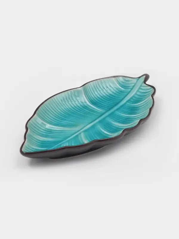 Блюдо сервировочное &laquo;Таллула. Лист&raquo;, 18&times;9.5 см, керамика, голубое