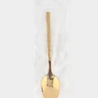 Ложка чайная Magistro &laquo;Олин GOLD&raquo;, длина 16 см, на подвесе, нержавеющая сталь, золотистая