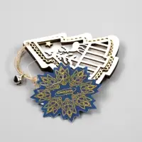 Ёлочная игрушка &laquo;Ёлочка с оленем&raquo;, 10&times;10&times;2 см, 4 LED, от батареек, свечение тёплое белое