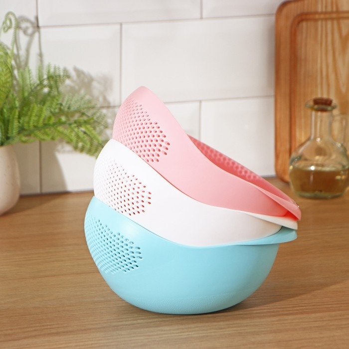 Дуршлаг кухонный Доляна «Радуга», 22×16,5×12 см, цвет МИКС Дуршлаг кухонный Доляна «Радуга», 22×16,5×12 см, цвет МИКС