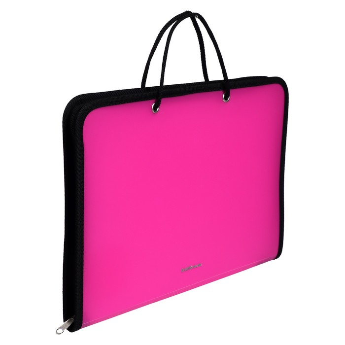 Папка с ручками А4, 327 х 228 х 30 мм, ErichKrause Папка с ручками А4, 327 х 228 х 30 мм, ErichKrause "Matt Neon", 600 мкм, молния вокруг, микс