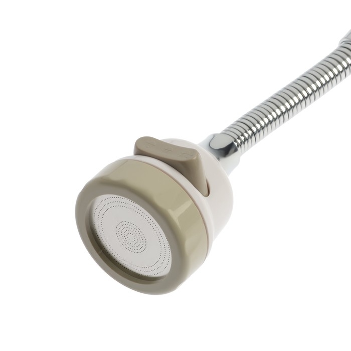 Аэратор ZEIN, с регулировкой потока, на гибком шланге,190мм, 3 режима, пластик, белый Аэратор ZEIN, с регулировкой потока, на гибком шланге,190мм, 3 режима, пластик, белый