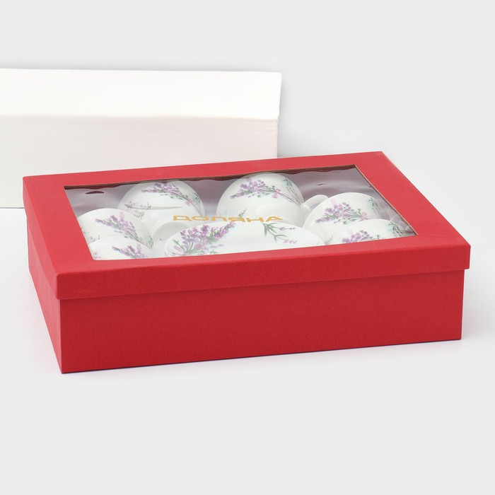 Сервиз фарфоровый чайный Доляна «Лаванда», 12 предметов: 6 чашек 220 мл, 6 блюдец d=14 см Сервиз фарфоровый чайный Доляна «Лаванда», 12 предметов: 6 чашек 220 мл, 6 блюдец d=14 см