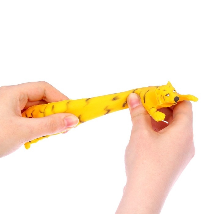 Мялка антистресс тянучка «Тигр», с песком, цвета МИКС, в шоубоксе