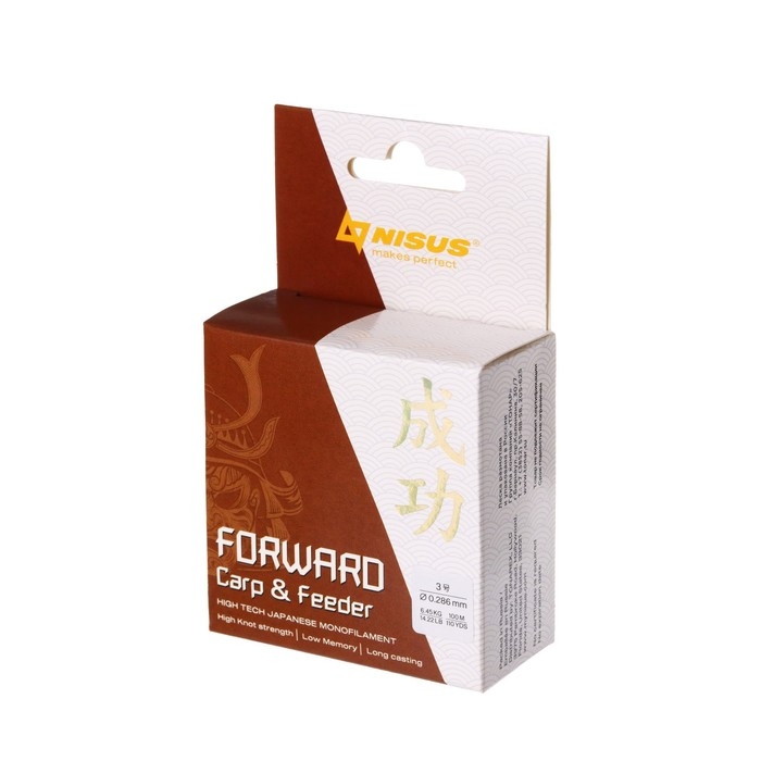 Леска NISUS FORWARD Carp & Feeder, диаметр 0.286 мм, тест 6.45 кг, 100 м, коричневая Леска NISUS FORWARD Carp & Feeder, диаметр 0.286 мм, тест 6.45 кг, 100 м, коричневая