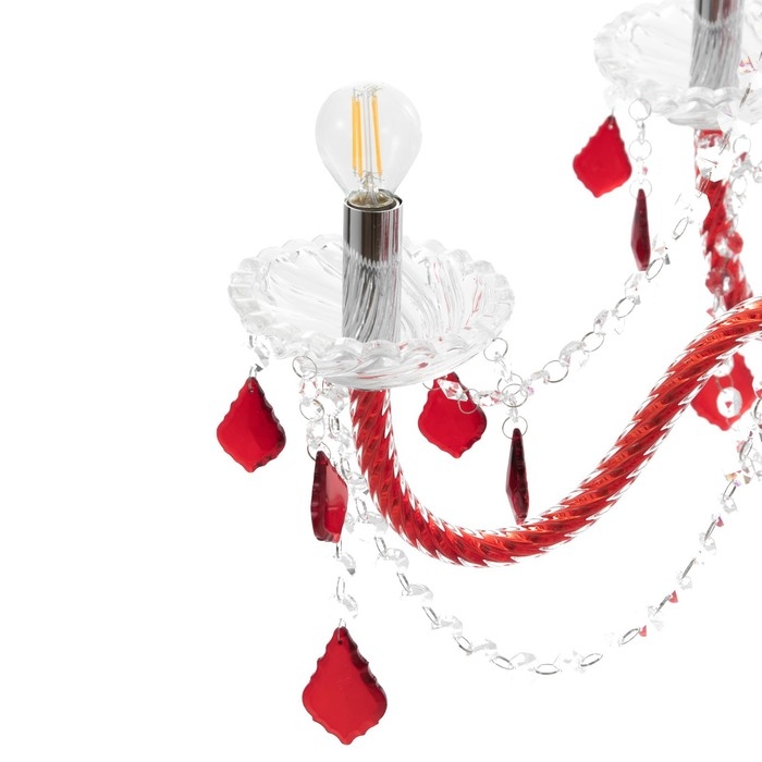 Люстра Люстра "Карина" 8хЕ14 40Вт красный 75х75х100-130см BayerLux