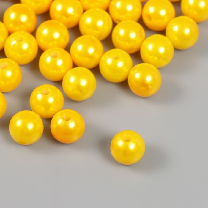 Набор бусин Набор бусин "Жемчуг" d 12 мм, 250 гр, жёлтый