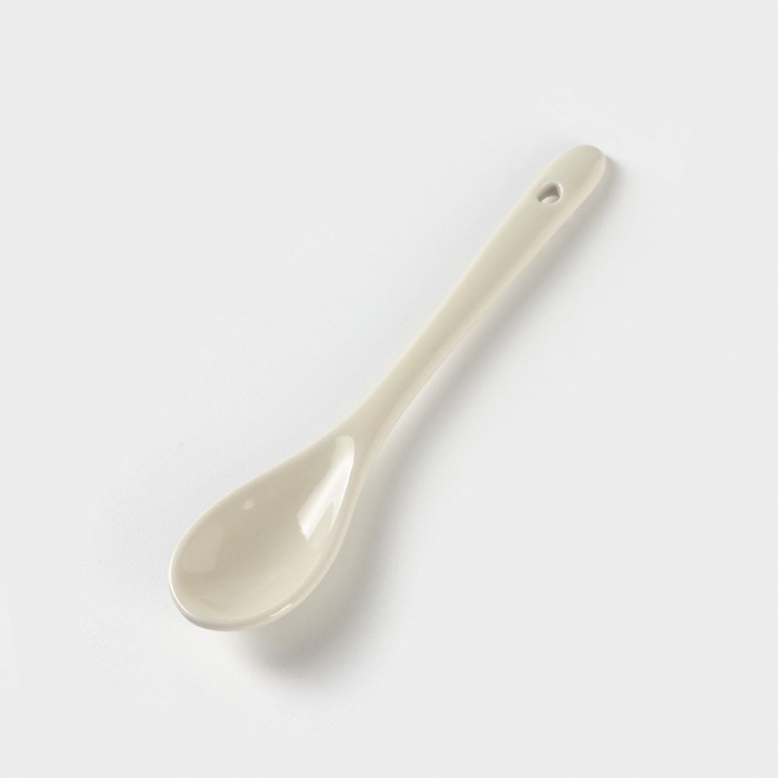 Кружка керамическая с ложкой Доляна «Ноель», 280 мл, цвет бежевый Кружка керамическая с ложкой Доляна «Ноель», 280 мл, цвет бежевый