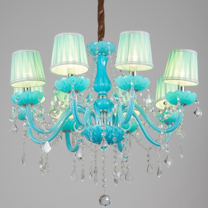 Люстра Люстра "Мария" 8хЕ14 25Вт лазурный 72х72х60-90 см BayerLux