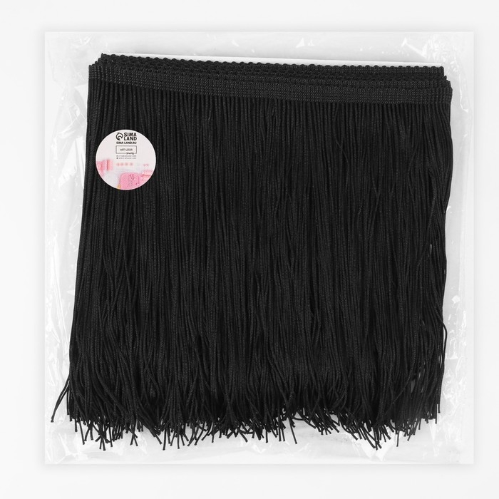 Тесьма декоративная «Бахрома», 20 см, 5 ± 0,5 м, цвет чёрный Тесьма декоративная «Бахрома», 20 см, 5 ± 0,5 м, цвет чёрный