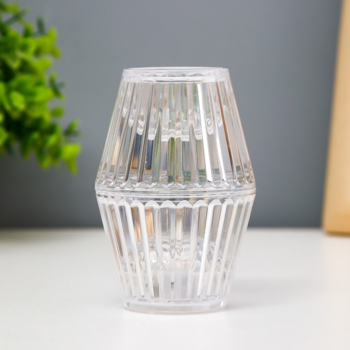 Ночник Ночник "Кристалл" LED от батареек 3хLR1130 прозрачный 6х6х10 см RISALUX