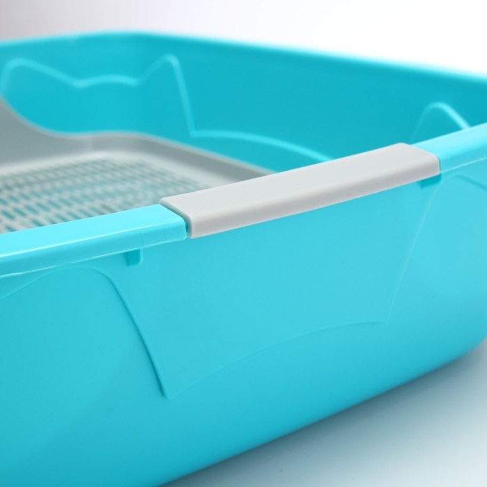 Туалет с сеткой,  45х34х15 см,  серый/бирюзовый Туалет с сеткой,  45х34х15 см,  серый/бирюзовый