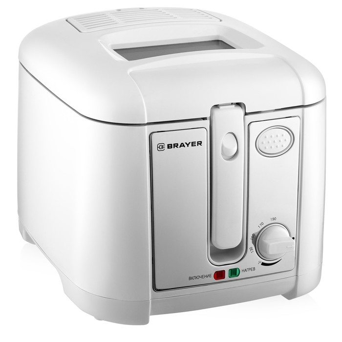 Фритюрница BRAYER 2832BR-WH, 1800 Вт, 2,5 л, 130-190 °C, белая Фритюрница BRAYER 2832BR-WH, 1800 Вт, 2,5 л, 130-190 °C, белая