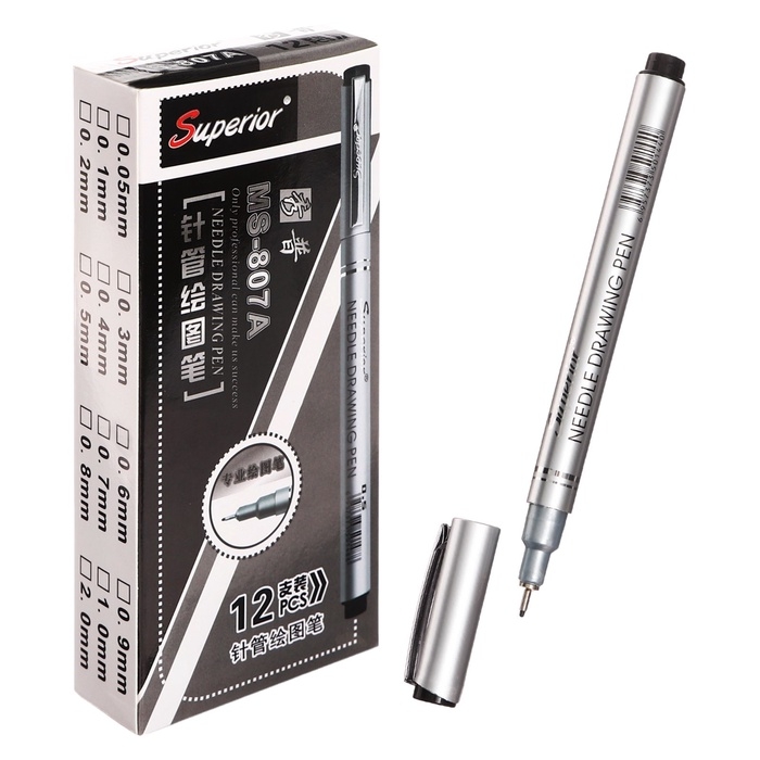 Маркер профессиональный линер черный, тонкая линия, 0.6 мм Маркер профессиональный линер черный, тонкая линия, 0.6 мм