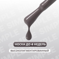 Гель лак для ногтей «SIMPLE», 3-х фазный, 10 мл, LED/UV, цвет серый (114)