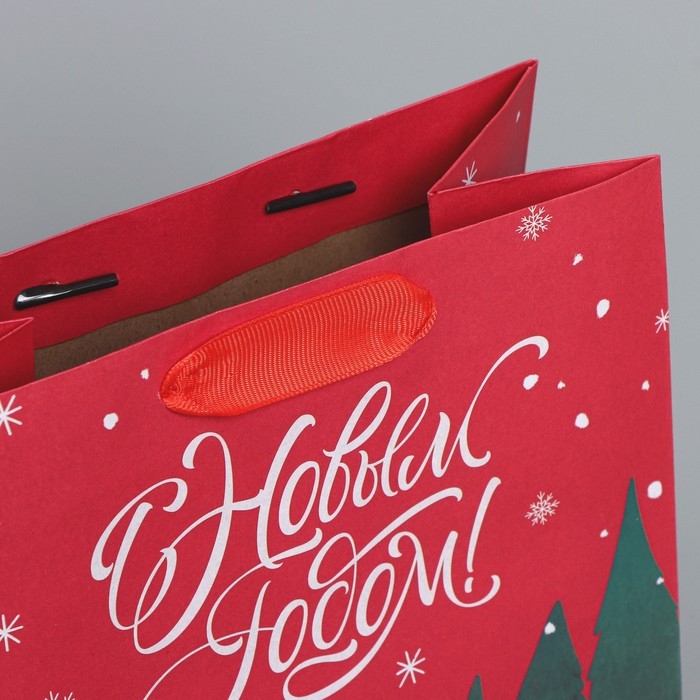 Пакет подарочный новогодний крафтовый вертикальный «New», MS 18 х 23 х 10 см, Новый год Пакет подарочный новогодний крафтовый вертикальный «New», MS 18 х 23 х 10 см, Новый год