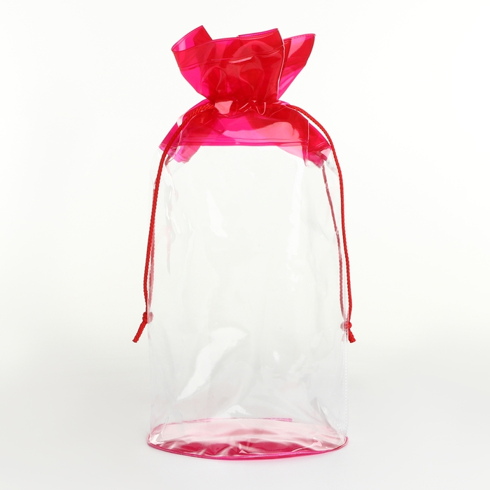 Косметичка на шнуре, цвет прозрачный/красный Косметичка на шнуре, цвет прозрачный/красный