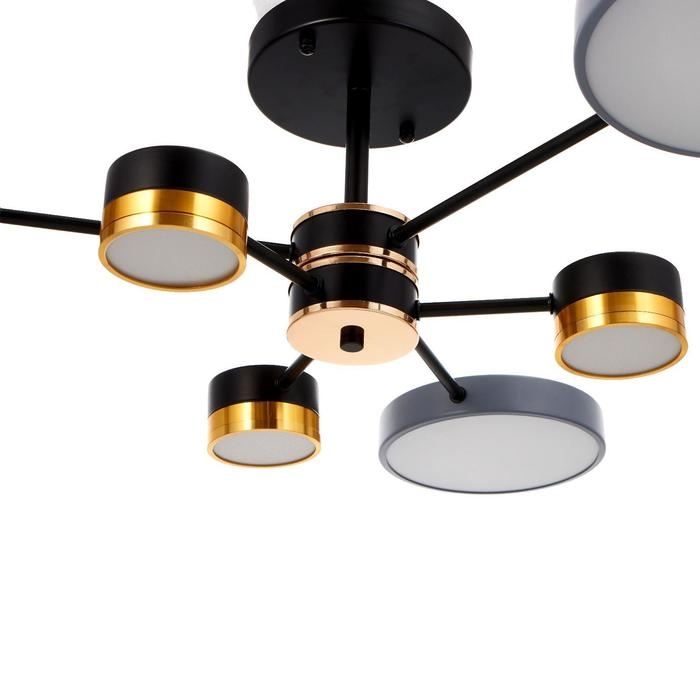 Люстра 86507/6 LED 63Вт 3000-6000К черный-золото 72х72х23 см BayerLux