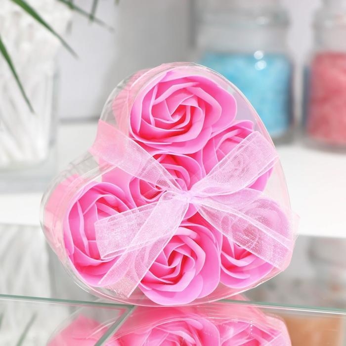 Мыльные розочки, розовые, набор 6 шт. Мыльные розочки, розовые, набор 6 шт.