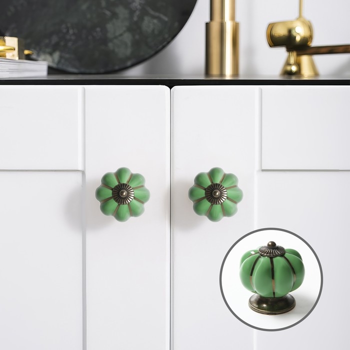 Ручка-кнопка Ceramics 001, керамическая, фисташковая Ручка-кнопка Ceramics 001, керамическая, фисташковая