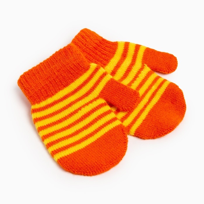 Варежки детские однослойные MINAKU,цв. оранжевый/жёлтый, р-р 12-14 (13-14 см) Варежки детские однослойные MINAKU,цв. оранжевый/жёлтый, р-р 12-14 (13-14 см)