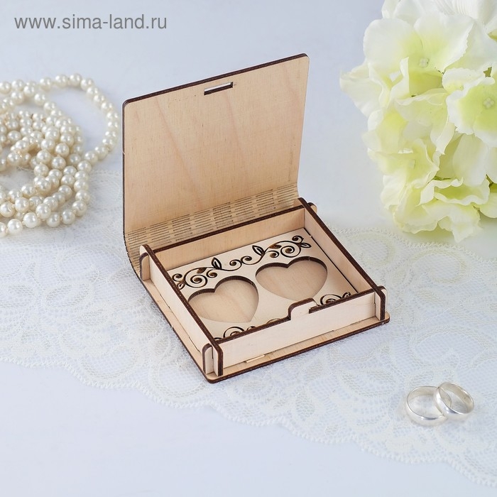 Шкатулка под кольца Шкатулка под кольца "Любовь", неокрашенная, 10х9,5х2,6 см