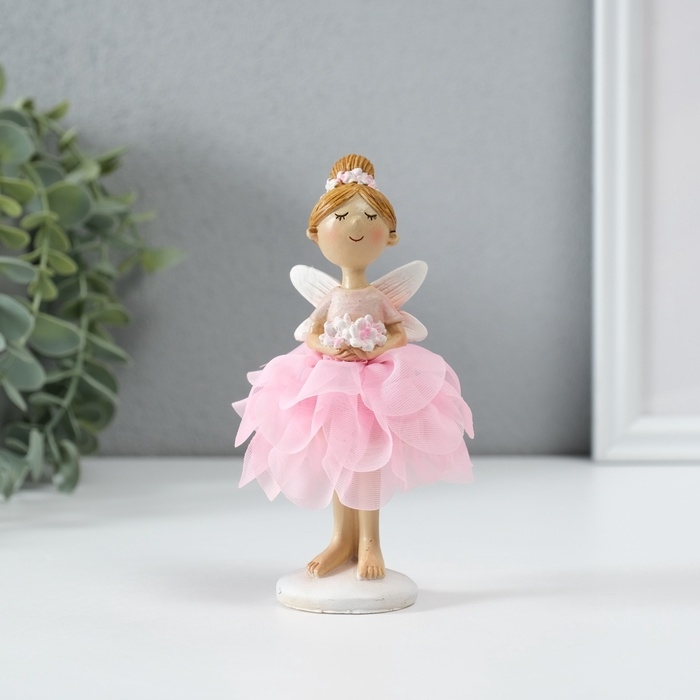 Сувенир полистоун  Сувенир полистоун "Девочка фея в цветочном платье с букетом" МИКС 8х8х13,5 см