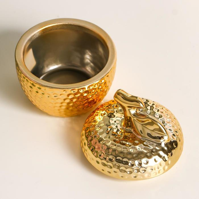 Шкатулка керамика Шкатулка керамика "Золотое яблочко" 8,5х7х7 см