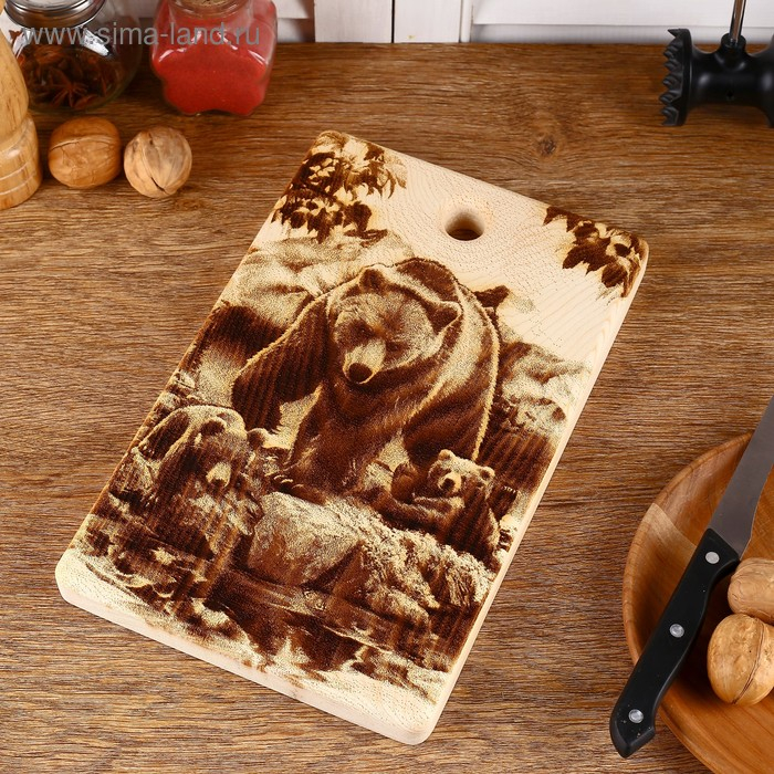 Доска из массива кедра «Медведь», прямоугольная, 18 × 28 см Доска из массива кедра «Медведь», прямоугольная, 18 × 28 см