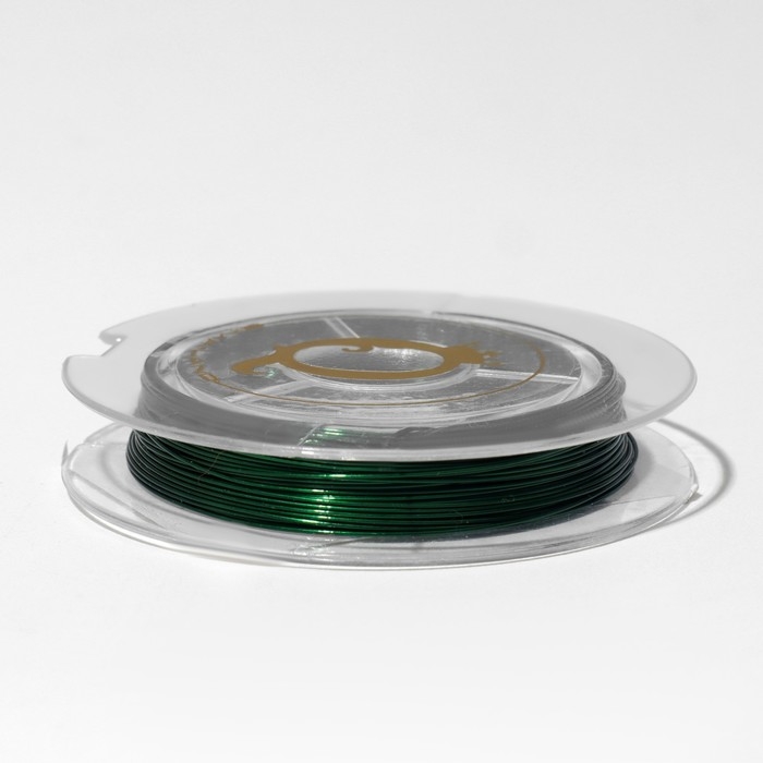 Проволока на бобине, d=0,3 мм, L=10 м, цвет зелёный Проволока на бобине, d=0,3 мм, L=10 м, цвет зелёный