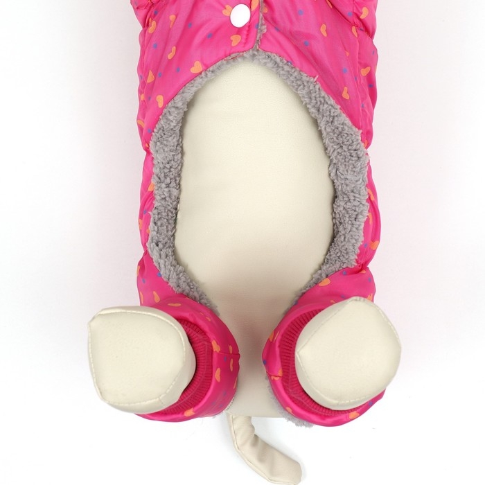 Комбинезон  Комбинезон "нежный путь" на меховом подкладе, размер S  (ДС 25, ОШ 25, ОГ 35 см), розовый